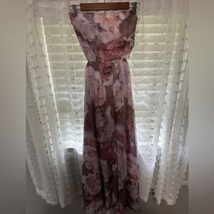 NWT strapless floral maxi dress